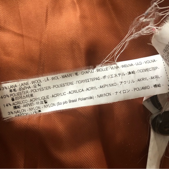 Zara Double Breasted Plaid Wool Coat in Brown Size L - Picture 14 of 14